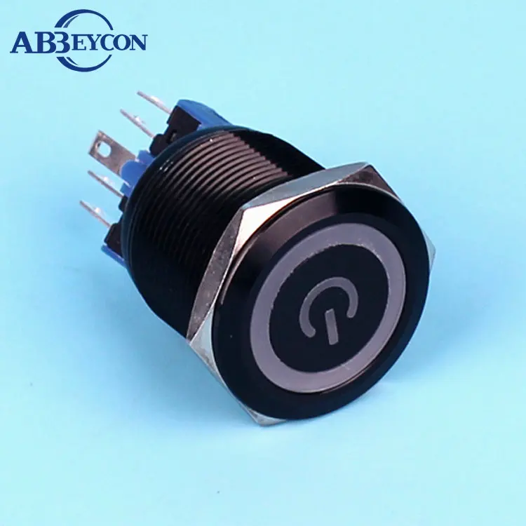 

2254 momentary IP67 22mm PA66 pin type push button switch plastic 22mm switch