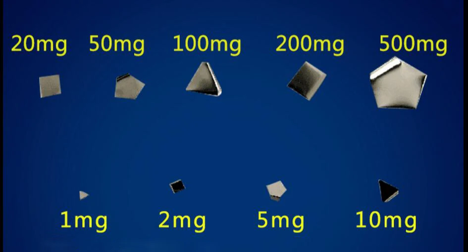

1mg-500mg F1 grade Stainless steel Milligram Calibration Weight Set For Electric scale Balance Test 0.01~0.001g