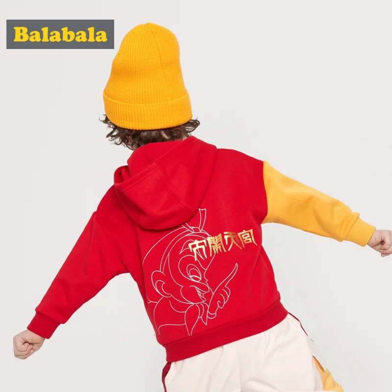 Детская одежда Balabala Da Zao Tian Gong толстовки для мальчиков и девочек 2019 НОВАЯ тонкая