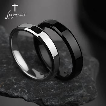 

Letdiffery 4mm Simple Smooth Women Rings Black Stainless Steel Men Rings Birthday Gifts