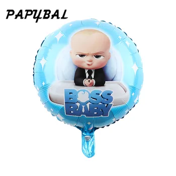 

10pcs 18inch Round Baby boss Birthday Party Theme Foil Helium Balloons Kids Birthday Party Decorations Supplies Air Globos Ball