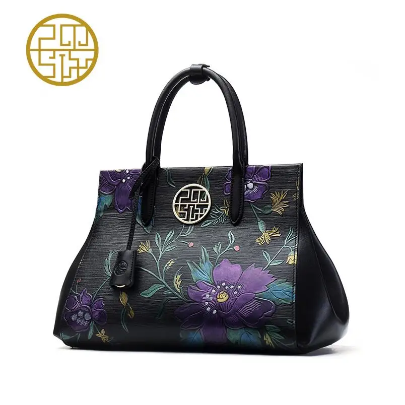 Genuine Leather Women bag Pmsix 2016 new luxury embossed handbag