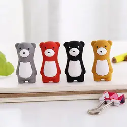 4 шт./компл. мультфильм мини фигура в виде медведя стиральные резинки для карандашей в Корейском стиле канцелярский школьный офисный