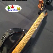 Твердый деревянный черный цвет 5 струн 4/4 электрическая скрипка+ акустическая скрипка#8148