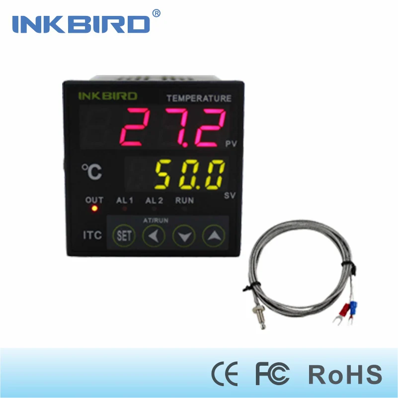 

Inkbird Digital PID Temperature Controller on/off Thermostat Ac 100-240V ITC-100RH with K Sensor Thermocouple For home brewing