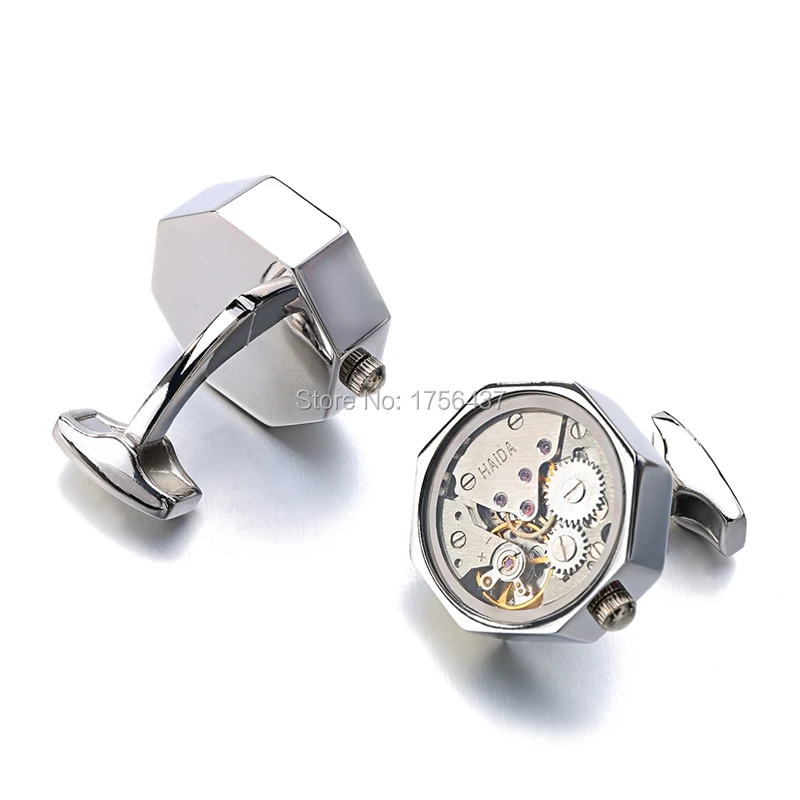 Запонки для часов нержавеющая сталь стимпанк механизм часов|cuff links for men|cuff linkswatch