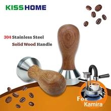 Mini Dalbergia Odorifera Wooden Tamper For Kamira Espresso Maker Powder Hammer 32.8mm Stainless Steel Base Coffee Accessories