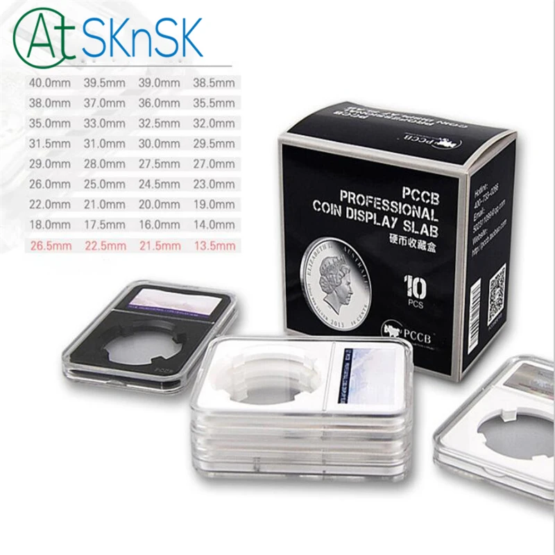 

10pcs/lot PCCB Professional Coin Display Slab Souvenir Coin Storage Case Protector Box Challenge Coin identification Box Collect