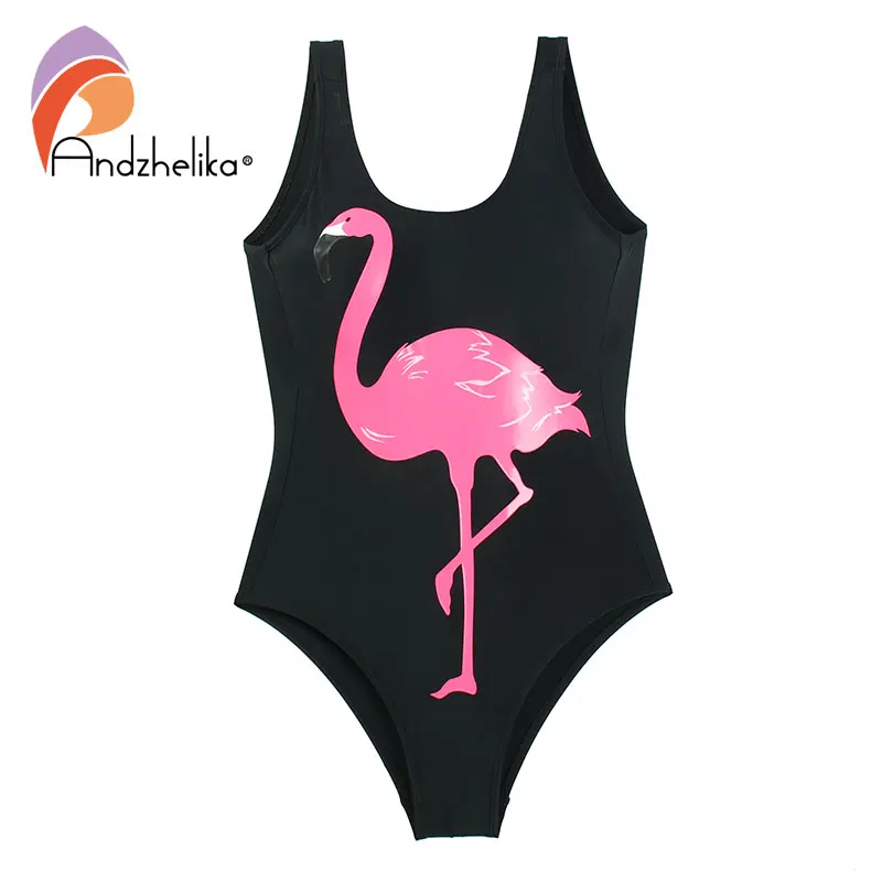 Andzelika bikini 2018 слитный купальник монокини с Розовым фламинго для девочки на девочек
