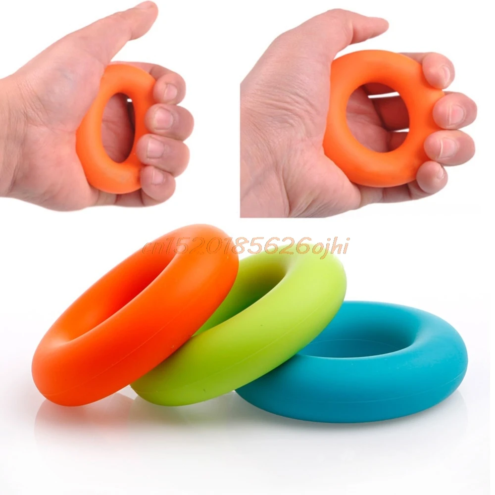 

New Arrival Hand Grips Muscle Power Training Green Rubber Ring Exerciser Finger Hand Grip Easy Carry Hand Gripper Gripping Ring