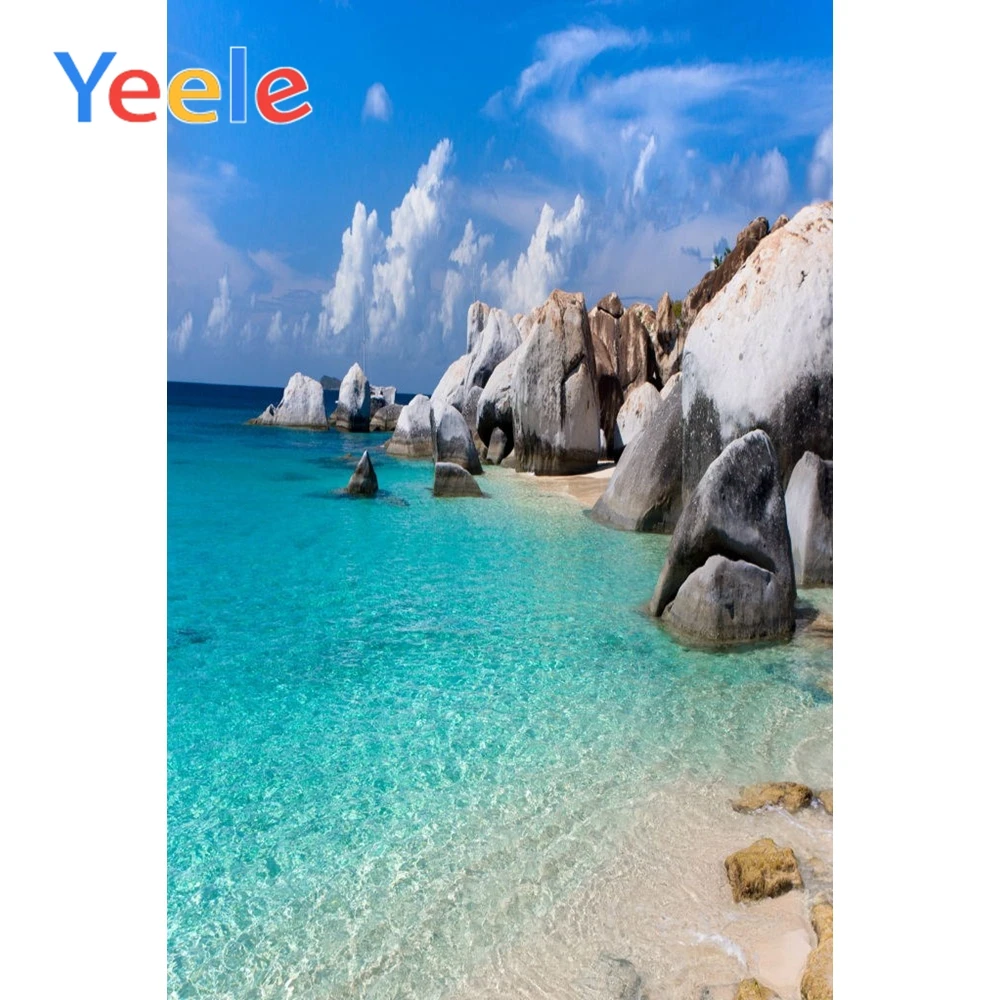 

Yeele Summer Cloudy Sky Seaside Beach Island Photography Backgrounds Professional Camera Photographic Backdrops For Photo Studio