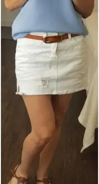 Летние белые джинсовые юбки Женские Эластичные Обтягивающие юбки-карандаш хлопковые мини-шорты выше колена джинсовые юбки 617