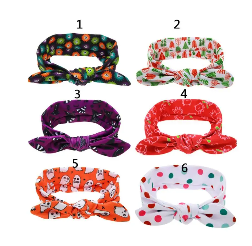 6 видов цветов повязка на голову на Хэллоуин Череп битой приведение в виде тыквы День рождения головной убор аксессуары для волос для
