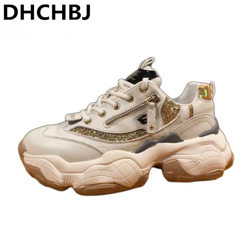 2019 Casual Shoes Women Chunky Sneakers Fashion Dad Shoes For Women Spring Autumn Zipper shoes Chunky Sneaker Vulcanize Shoes