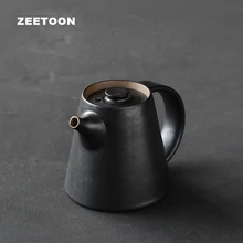 Дзен японский стиль чайный набор кунг-фу ручной работы керамика черный чай ручной горшок грубая керамика пуэр горшок креативный домашний декор 225 мл