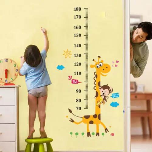 Removable Height Chart Measure Wall Sticker Decal for Kids Baby Room Giraffe