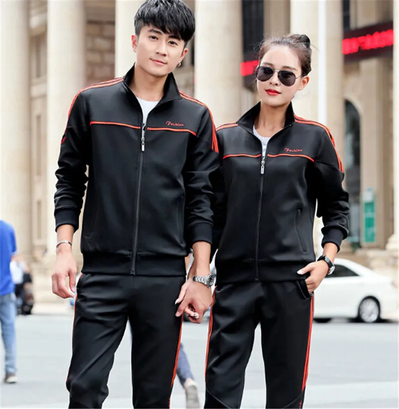 2017 New Sporting Suit Men Autumn Long Sleeve Fashion Sportswear Casual Hoodies+Pant 2 Piece Set Letter Striped Tracksuit7
