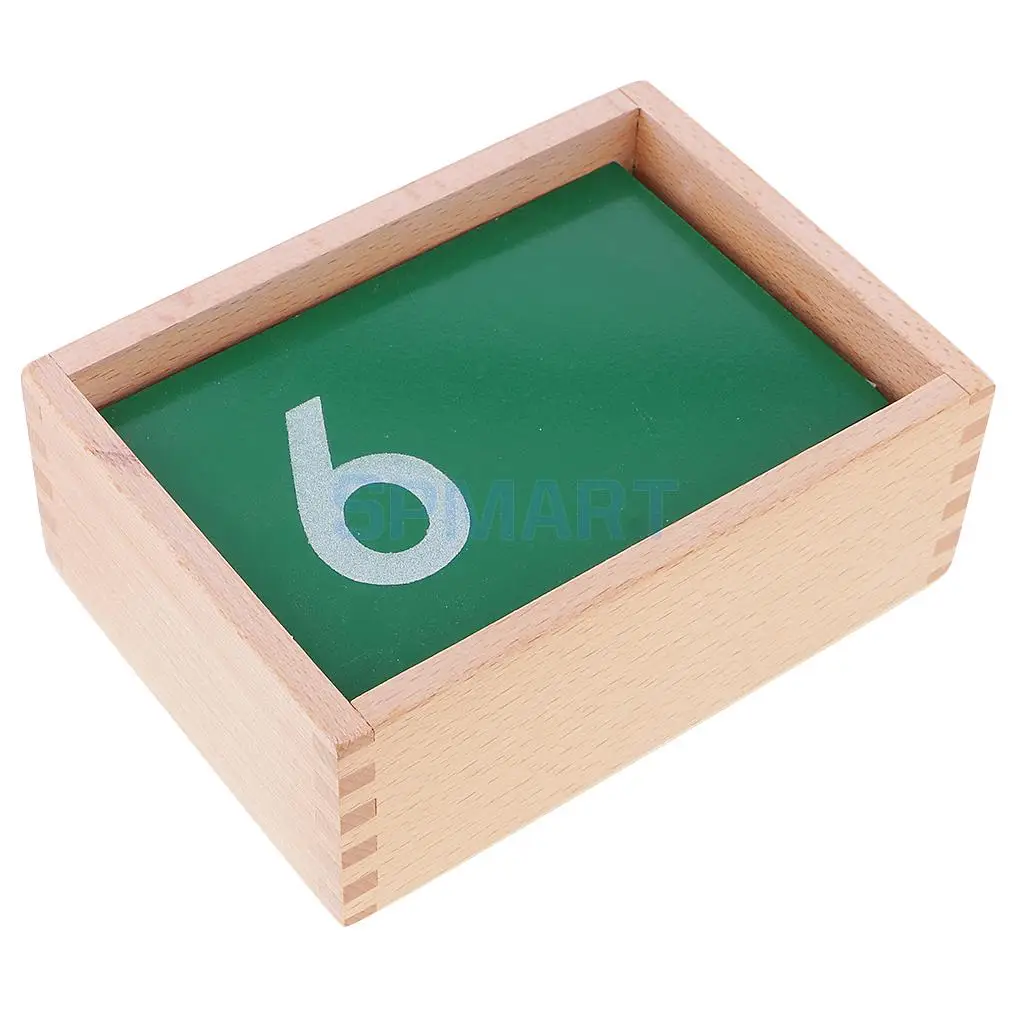 

Kids Preschool Teaching Aids Wood 0-9 Number Cards Montessori Enlightenment