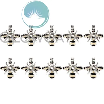 

Enamel Insect Flying Bee Beads Cage Perfume Essential Oil Diffuser Pearl Cage Locket Pendant 10x K993