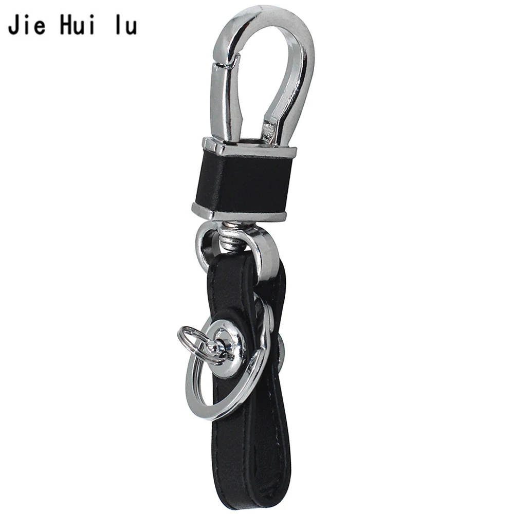 

Simple Leather and Metal Alloy Buckle Men Black Car Keychain Key Ring Keyrings KeyChains For BMW Benz LEXUS Renault