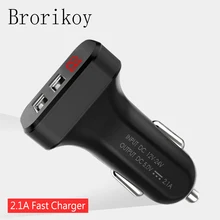 2 порта 2A USB Автомобильное зарядное устройство светодиодный экран Смарт-Авто адаптер для iPad iPhone samsung Автомобильное зарядное устройство мобильного телефона Eastion