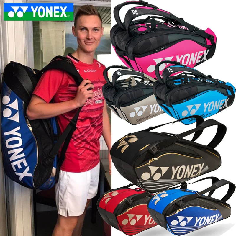 Оригинальная Yonex сумка для ракетки для бадминтона Yy спортивный брендовый рюкзак для 6 штук с сумкой для обуви Bag9826ex