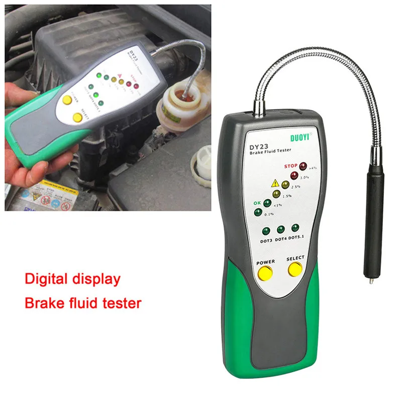 

kongyide Car Scanner DY23 Brake Fluid Tester Oil Inspection Detector LCD DOT3 DOT4 DOT5 Goose Neck dropship mar22