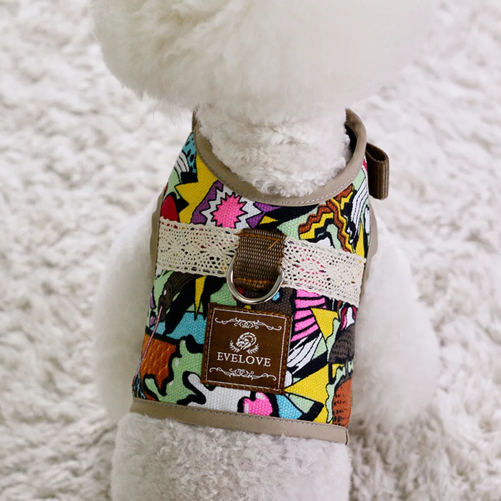

2019 New Adjustable Pet Dog Breathable Traction Fashion Print Chest Strap With Dogs For Chihuahua French Bulldog #NN516