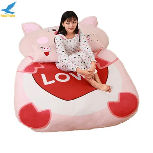 Fancytrader-Giant-Stuffed-Animal-Pig-Bed-Soft-Plush-Beanbag-Mattress-Sofa-Mat (1)