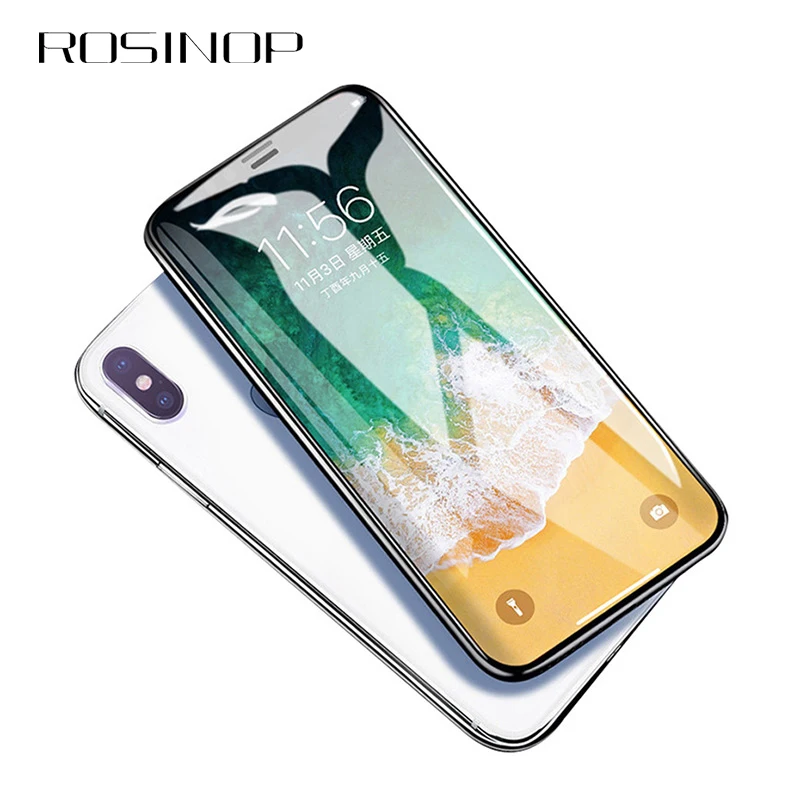 

ROSINOP 10D Scratch Proof Protective Glass For iphone XS Max 6 7 8 plus Tempered Glass Phone Screen Protector Film For iphone XR