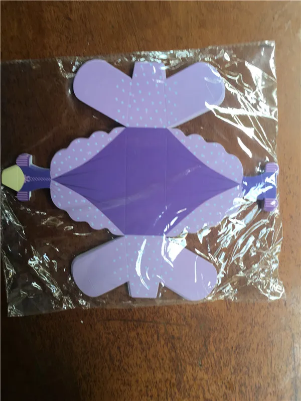 Белоснежка Белль Золушка дизайн вечерние поставки коробка конфет 11x11x4,2 см бумажная коробка детская вечеринка День рождения украшения - Цвет: purple