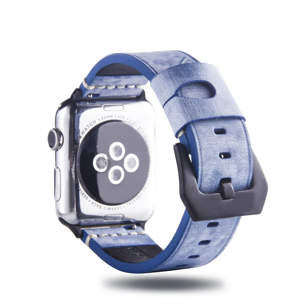 Ремешок из вощеной кожи для Apple Watch Band Series 4/3/2/1 44 мм 40 38 42 мм|Ремешки часов| |