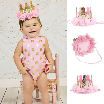 

Cute Kids Party Festival Headband Baby Glitter Crown One/Two Headwear Hair Band