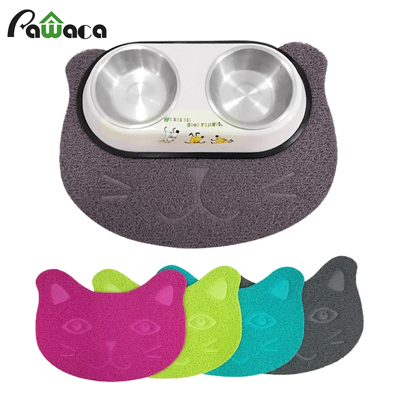 

Pet Feeding Dish Bowl Mat Dog Puppy Cat Feeding Mat Pad Cute PVC Dog Cat Litter Placemat Puppy Bed Blanket Table Mat Easy Clean