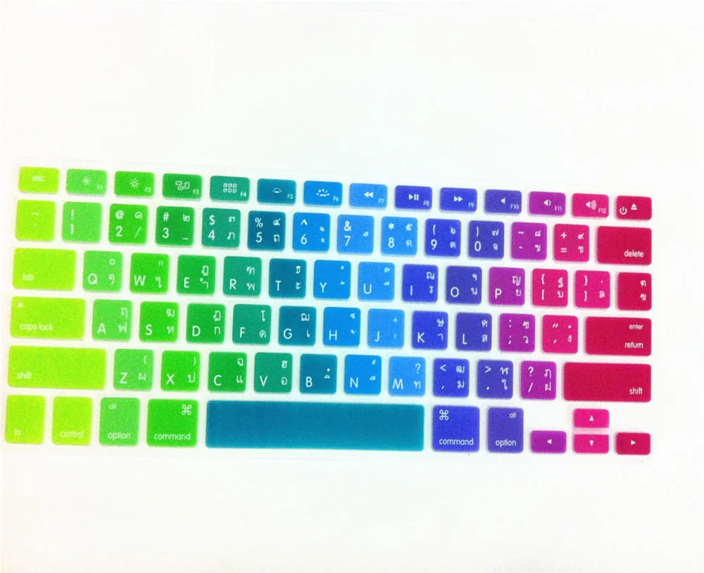 

Thai Language Silicone Keyboard Cover Skin Protector For Apple MacBook Air Pro Retina 13 15 17 US For Mac book 13.3" 15.4"