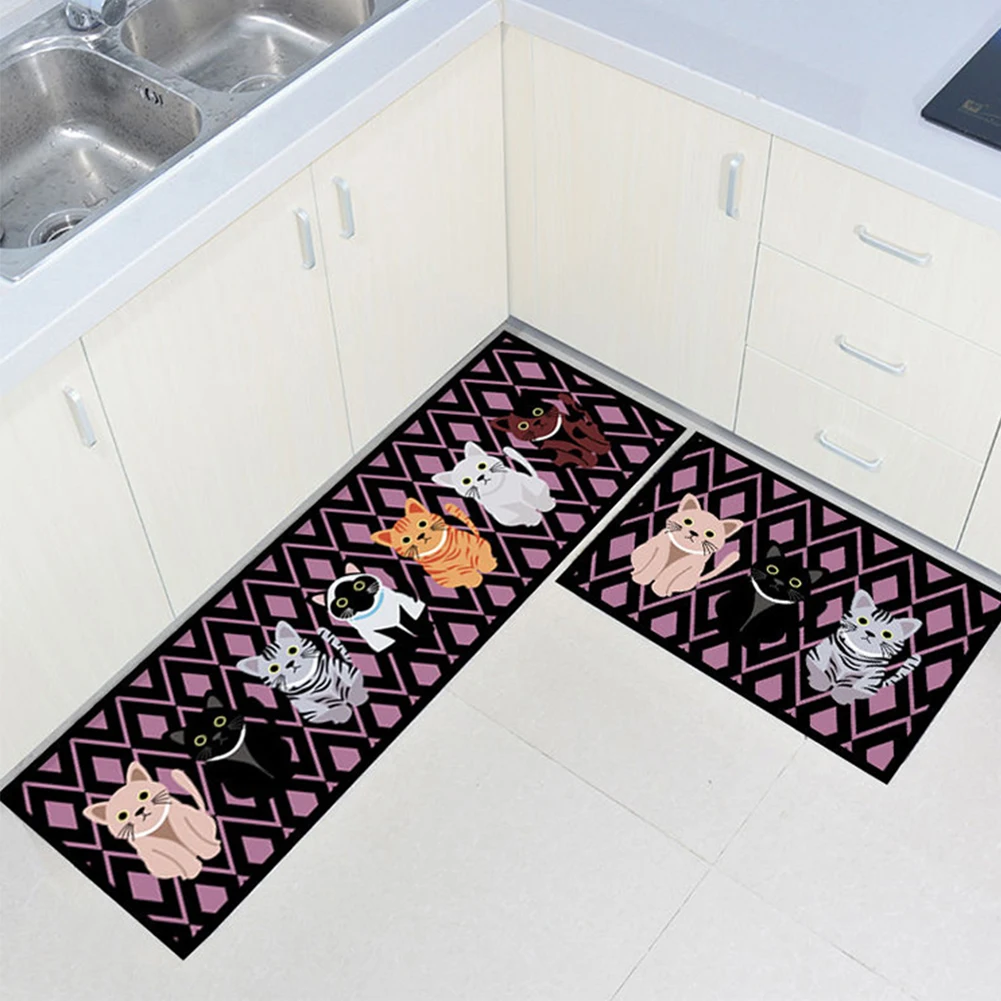 Yazi Противоскользящий ковер для кухонного пола в скандинавском стиле для ванной, кухонного пола, Мультяшные дверные коврики