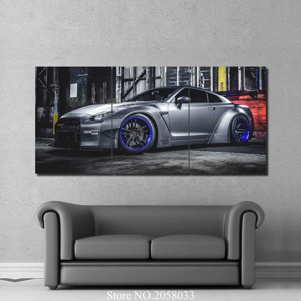 Framed 3pcs cool cars Modern home decor Canvas Print Painting Wall Art