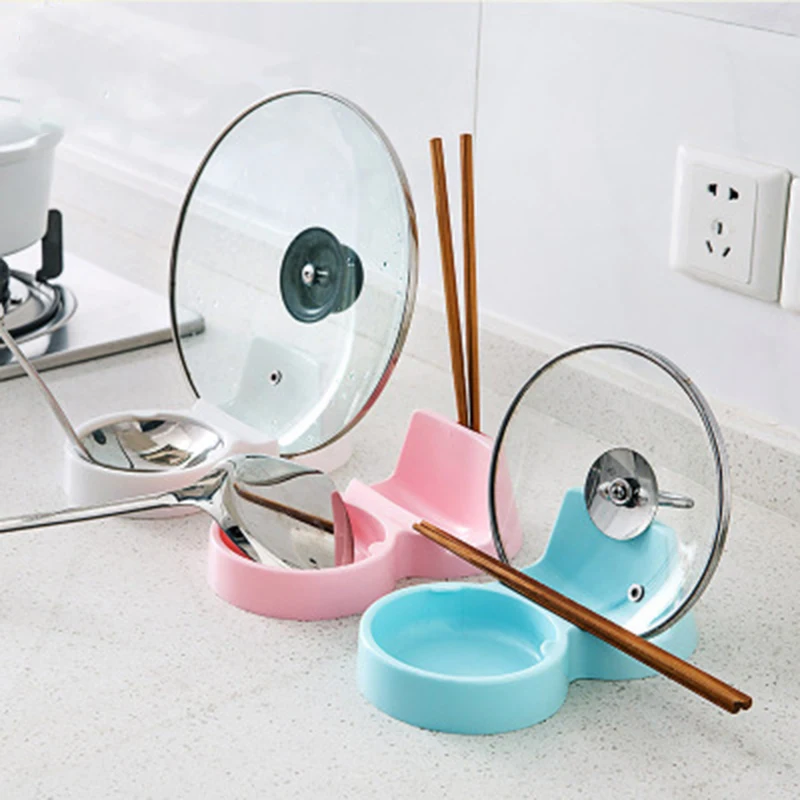 

1 PCS Environmental Protection Material Multifunctional Kitchen Pot Pan Cover Sucker Tool Bracket Storage Rack