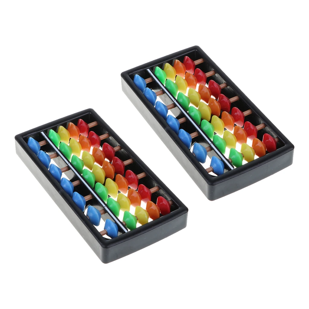2 Pieces 7 Digits Abacus Arithmetic Tool Math Learning Aids Calculating Toy