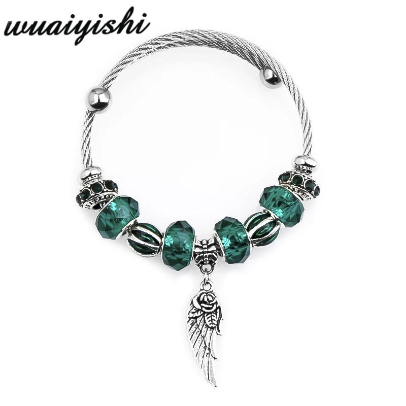 

Bracelets Bangles for women Silver pulseras mujer crystal charm bracelet Leaves fashion jewelry Color protect armband bileklik