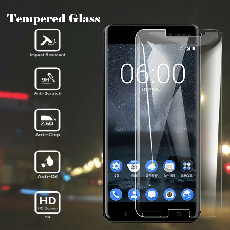 Защитное стекло для Nokia 2 3 5 6 8 2018 пленка закаленное noka nokia2 nokia3 nokia5 nokia6 защита