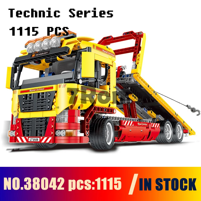

Compatible with lego 8109 Models building toy 38042 1115pcs Technic Series Flatbed Trailer Car Building Blocks toys & hobbies