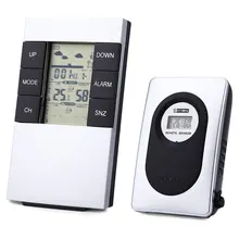 LED Digital Weather Station Wireless Indoor Outdoor Alarm Clock Thermometer Humidity Meter Wireless Sensor Hygrometer Clock