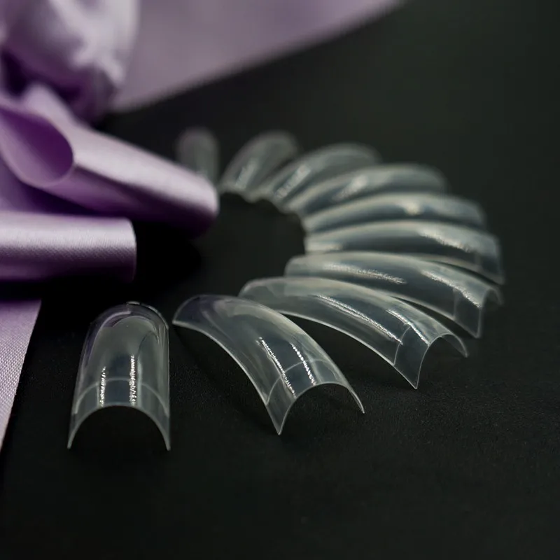 500 длинные Типсы для дизайна ногтей Французский прозрачный наконечник ABS Искусственный Полный Поддельные Профессиональные украшения для ногтей маникюр