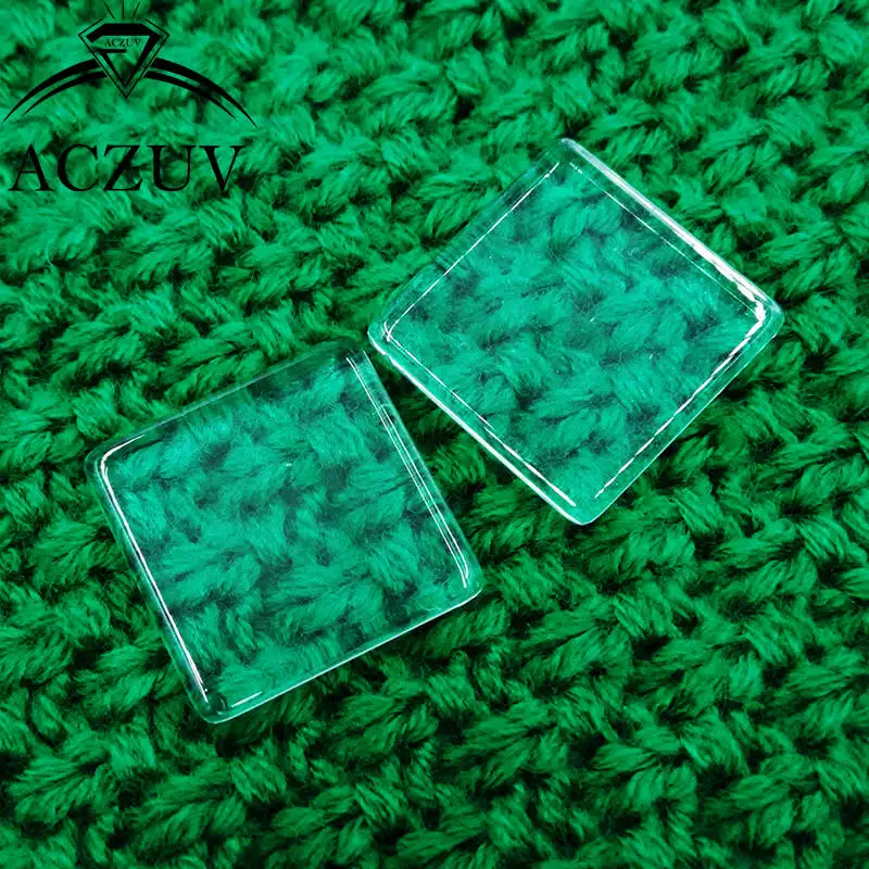 

500pcs 8mm 10mm 12mm 14mm 16mm 20mm 25mm Double Flat Square Transparent Glass Cabochon Glass Dome Seals for Blank GC007