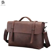 Портфель Сумка Бизнес Ретро Crazy Horse Натуральная кожа Классическая молния Мужская Новая сумка на плечо для ноутбука сумка-мессенджер с ручками