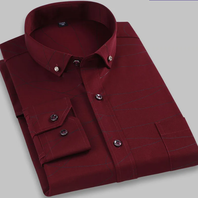 new arrival 100%cotton Male long sleeve shirt solid color formal square ...