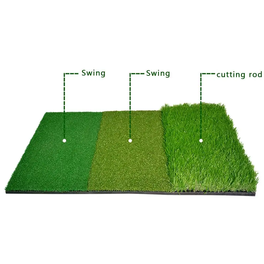 

40 * 60CM Golf Hitting Mat Indoor Outdoor Tri-Turf Golf Mat with Tees Hole Practice Golf Mat Protable Golf Training Aids