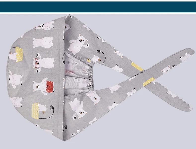 Полярный медведь хлопок печати скраб шапки для женщин и мужчин больницы медицинские шапочки печати Tieback эластичный раздел хирургические шапки печати