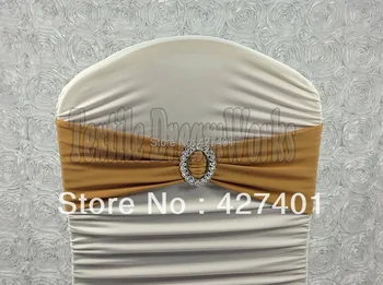 

Hot Sale Kahki Spandex Bands / Lycra Band With Oval Buck For Wedding & Banquet